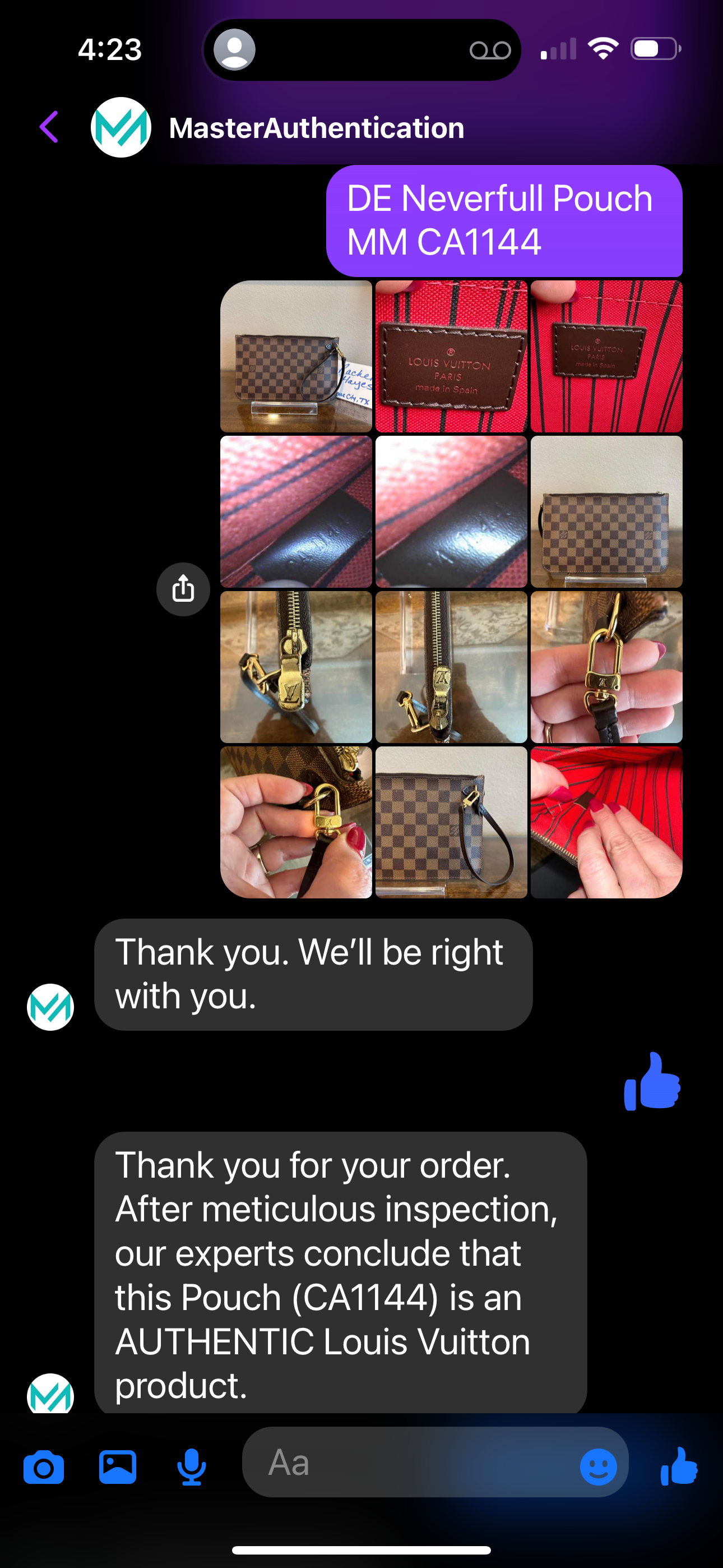 Neverfull Pouch MM - Damier Ebene