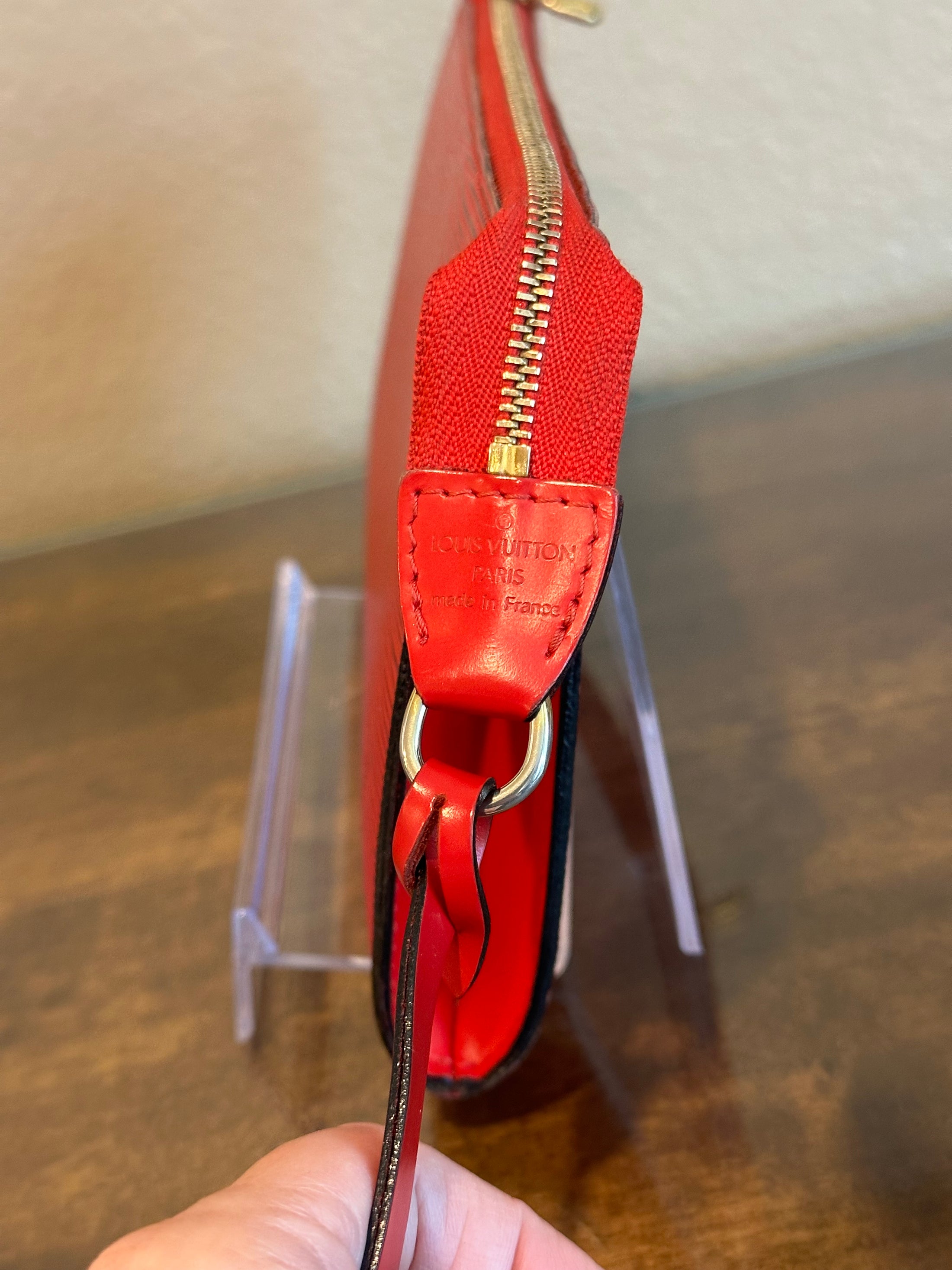 Pochette Accessoires in Red Epi