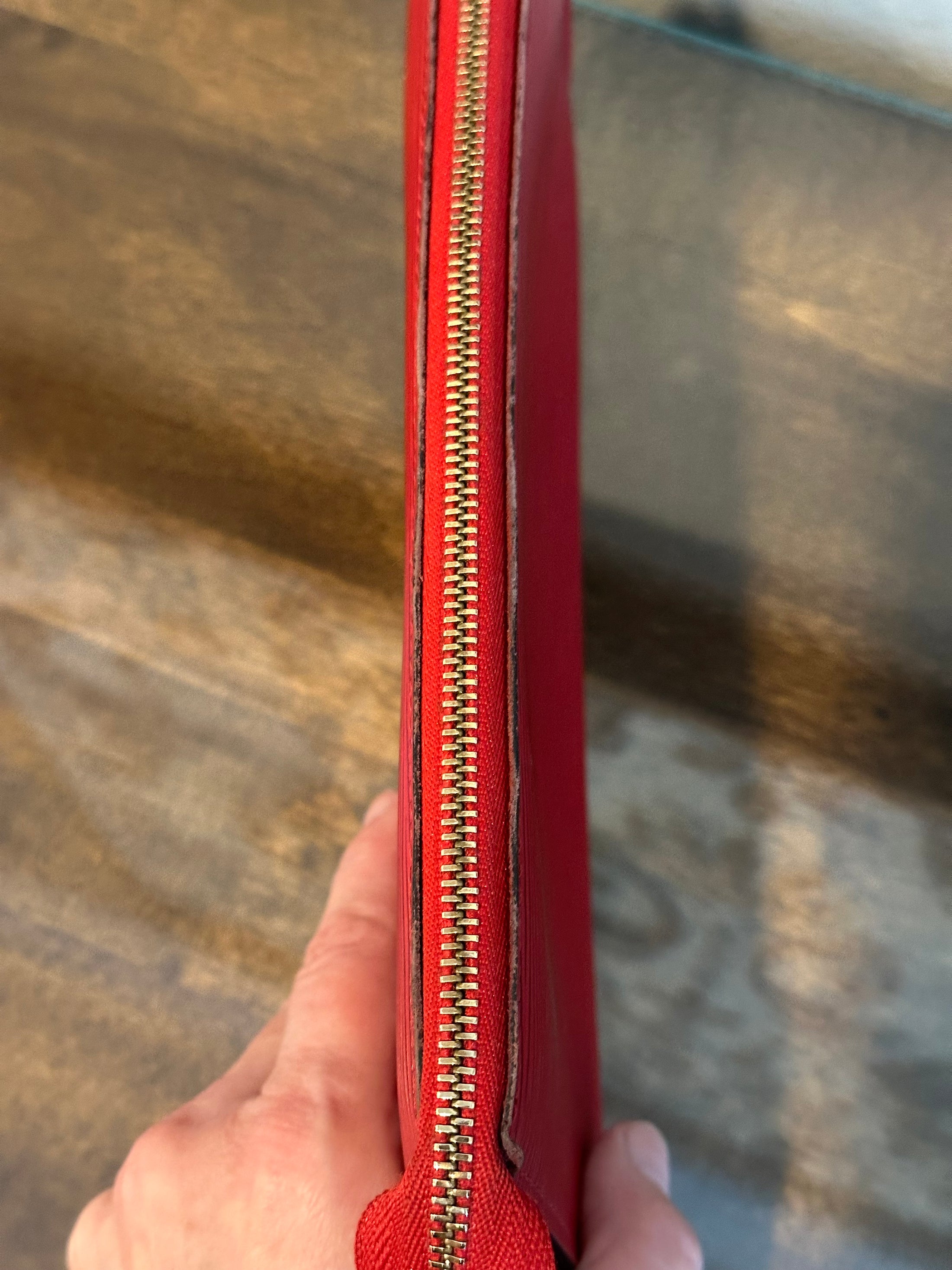 Pochette Accessoires in Red Epi