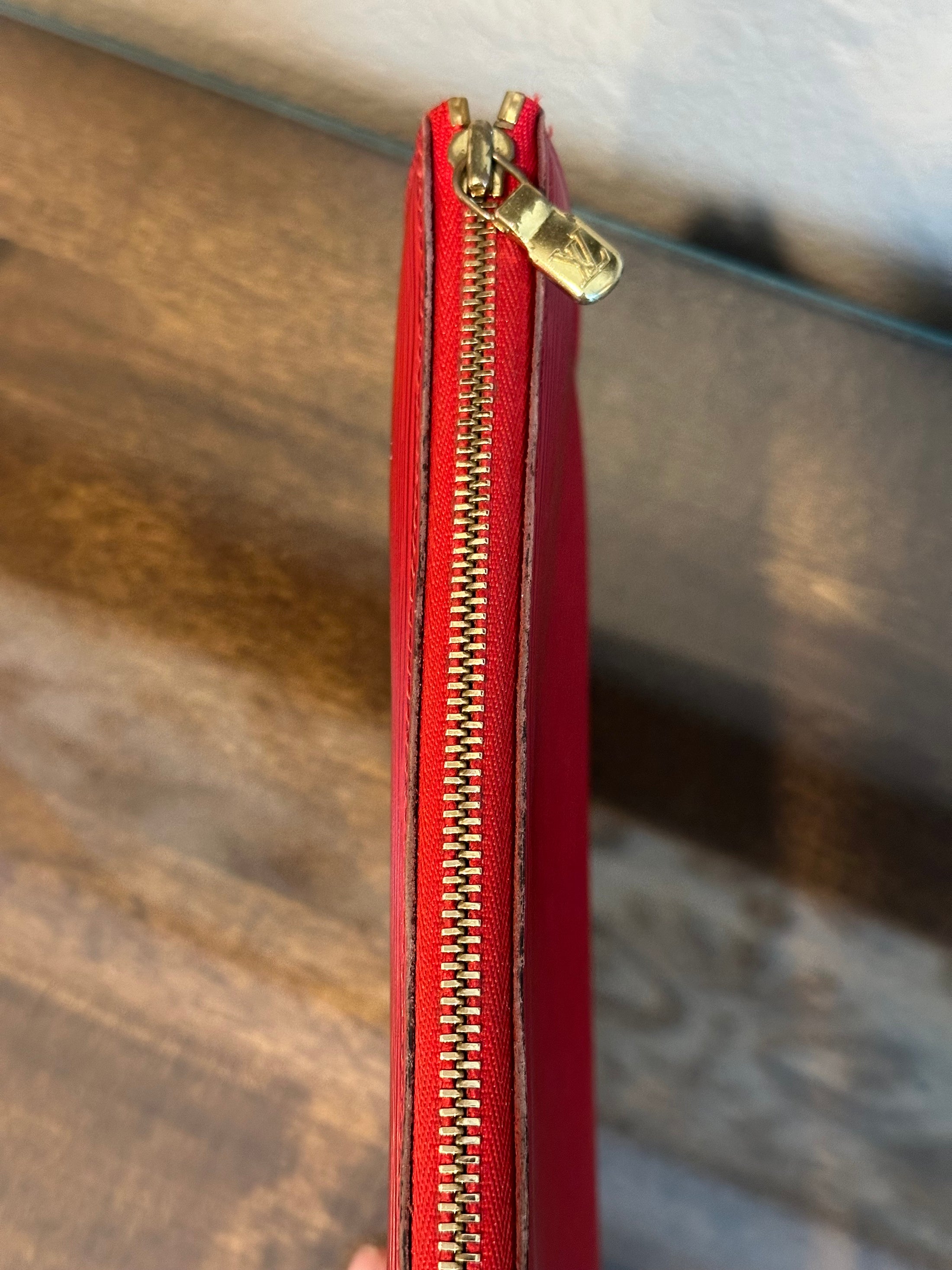 Pochette Accessoires in Red Epi