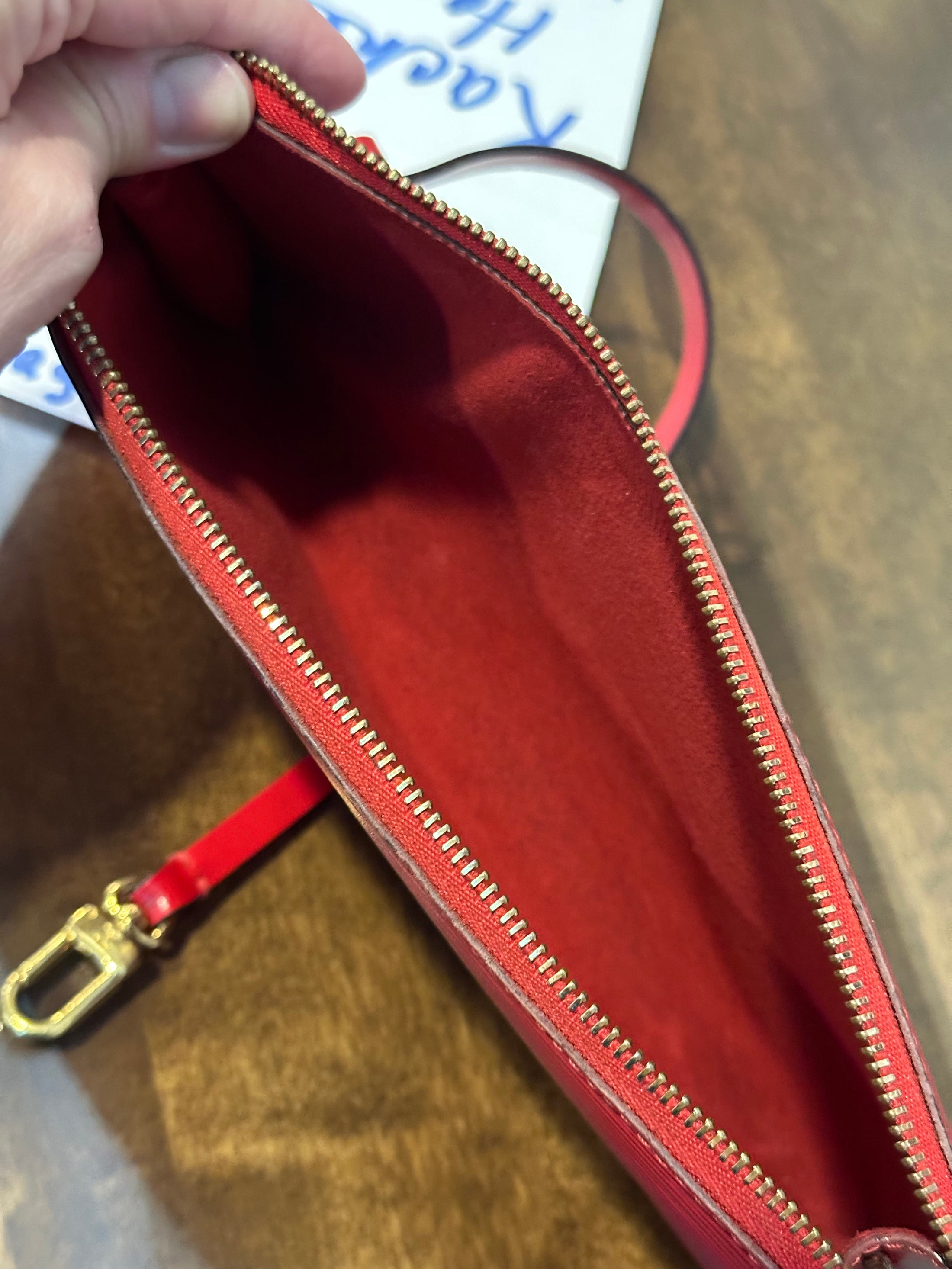 Pochette Accessoires in Red Epi